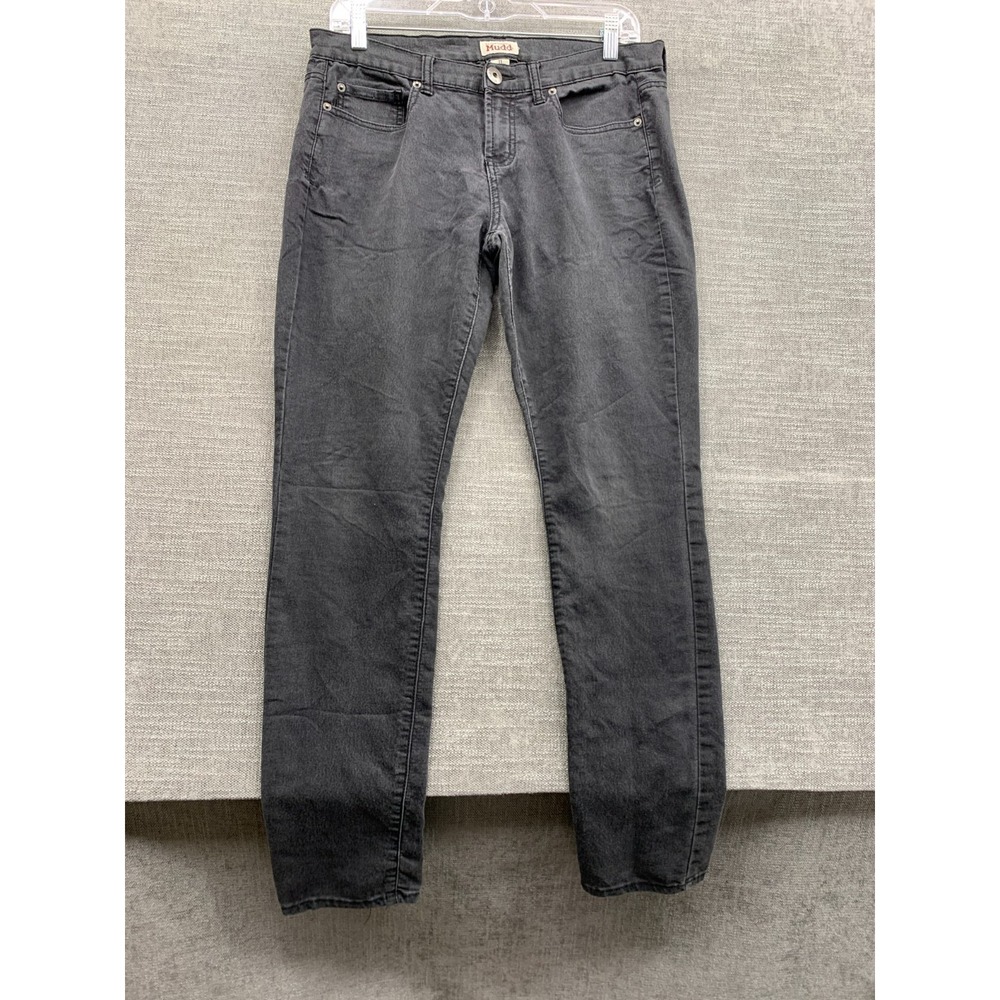 Mudd Jeans Women 11 Gray Denim Cotton Stretch Light Wash Straight Leg Streetwear